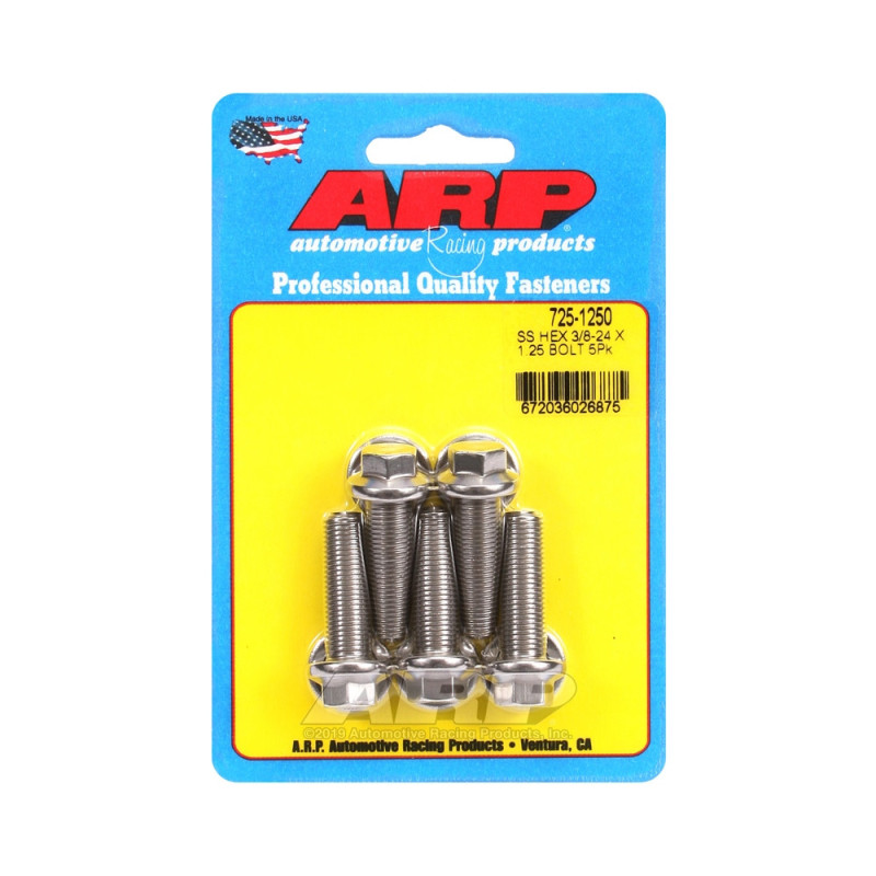 Șuruburi și piulițe universale ARP cu cap STD 3/8-24 – Oțel inoxidabil, cap hexagonal, x5 - ARP-725-1250 - 725-1250 - 3666618199016